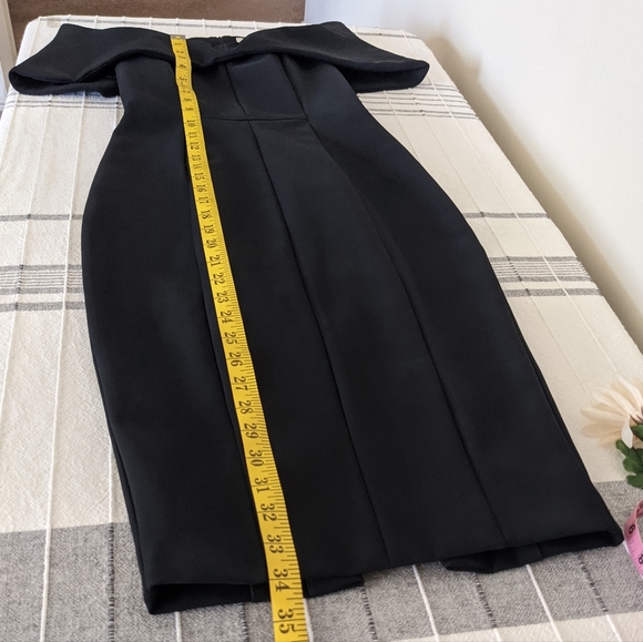 MISHA Off the Shoulder Sheath Black Dress - Picture 9 of 13